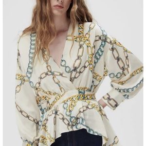 Brand new Zara chain print satin blouse